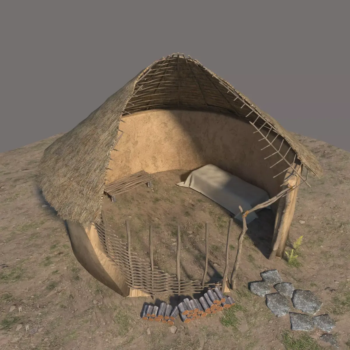 Neolithic structure open 3D model