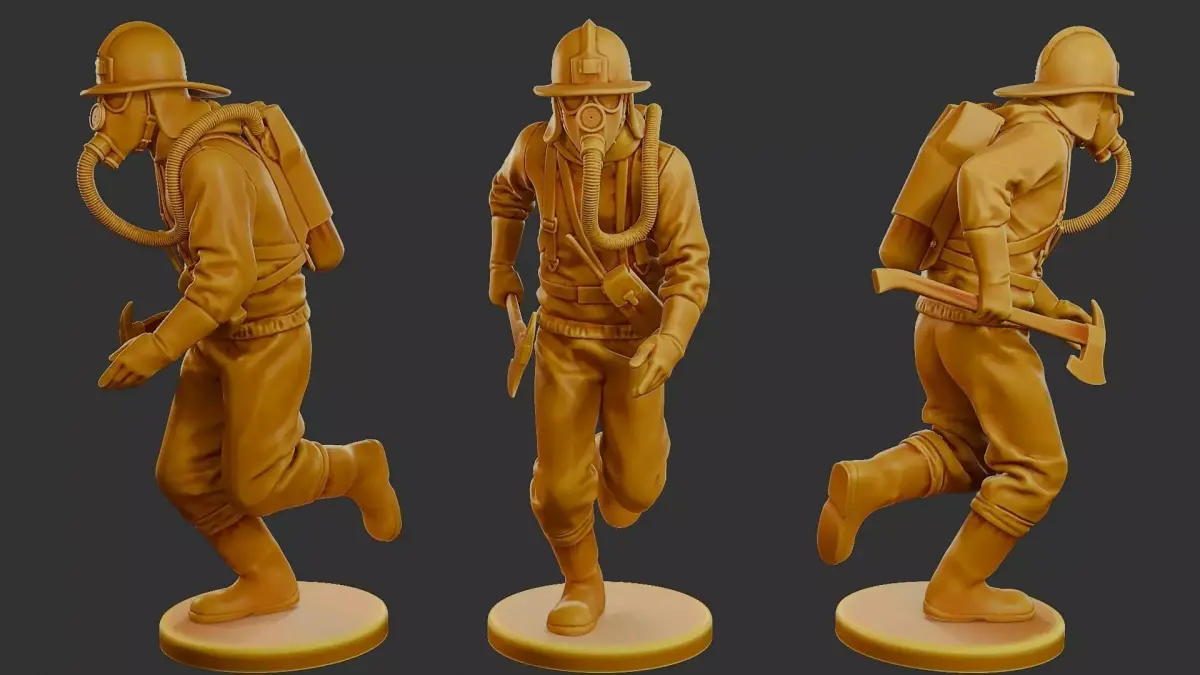 Czechoslovakian firefighter 90s 004 3D print model