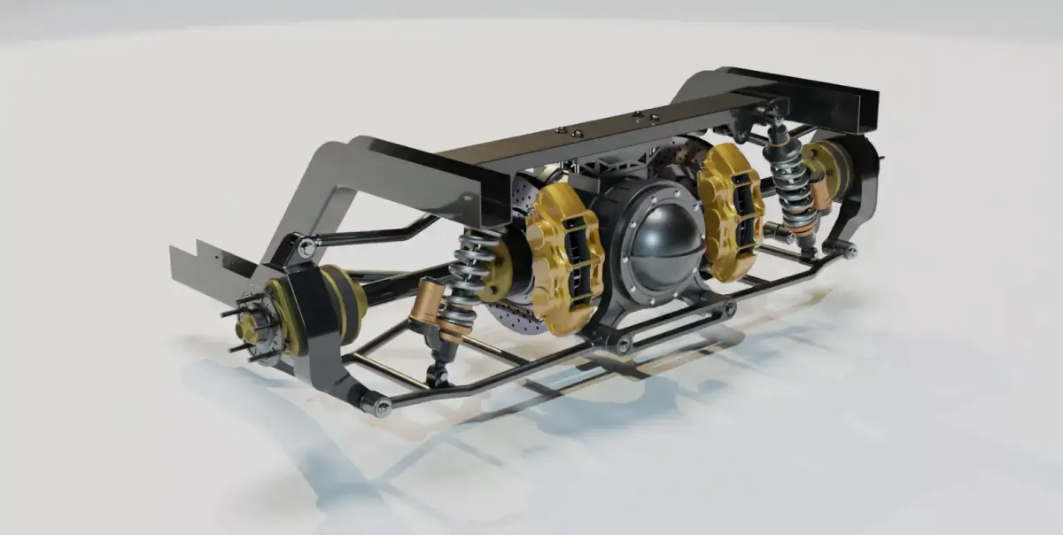 Racing Rear car truck suspension Low-poly 3D model
