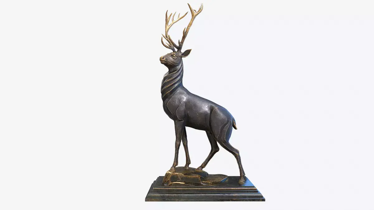 Deer Sculpture Low-poly 3D model