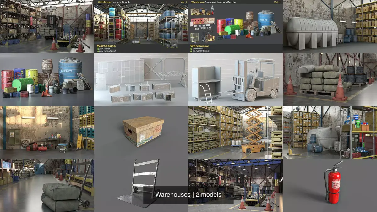 Warehouses warehouse 3D Model Pack