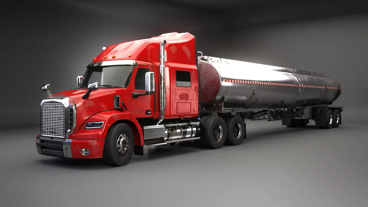 Generic Semi Truck Sleeper with Tanker Trailer USED 3D model