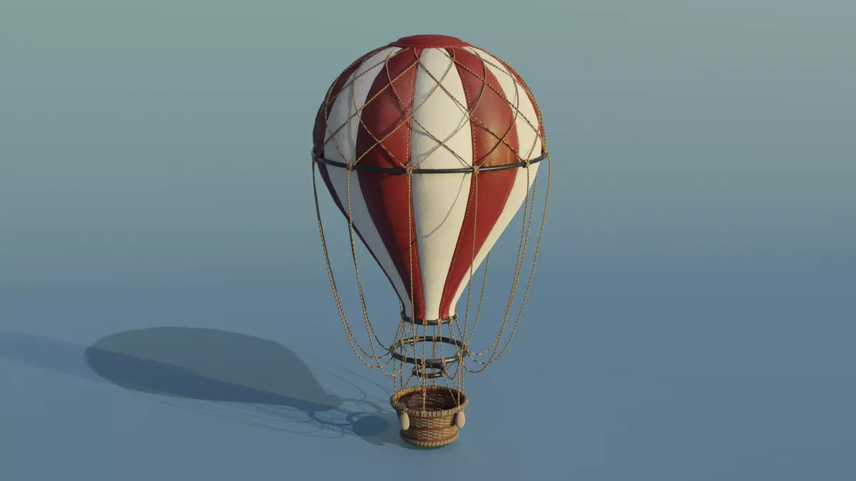 Hot Air Balloon Low-poly 3D model