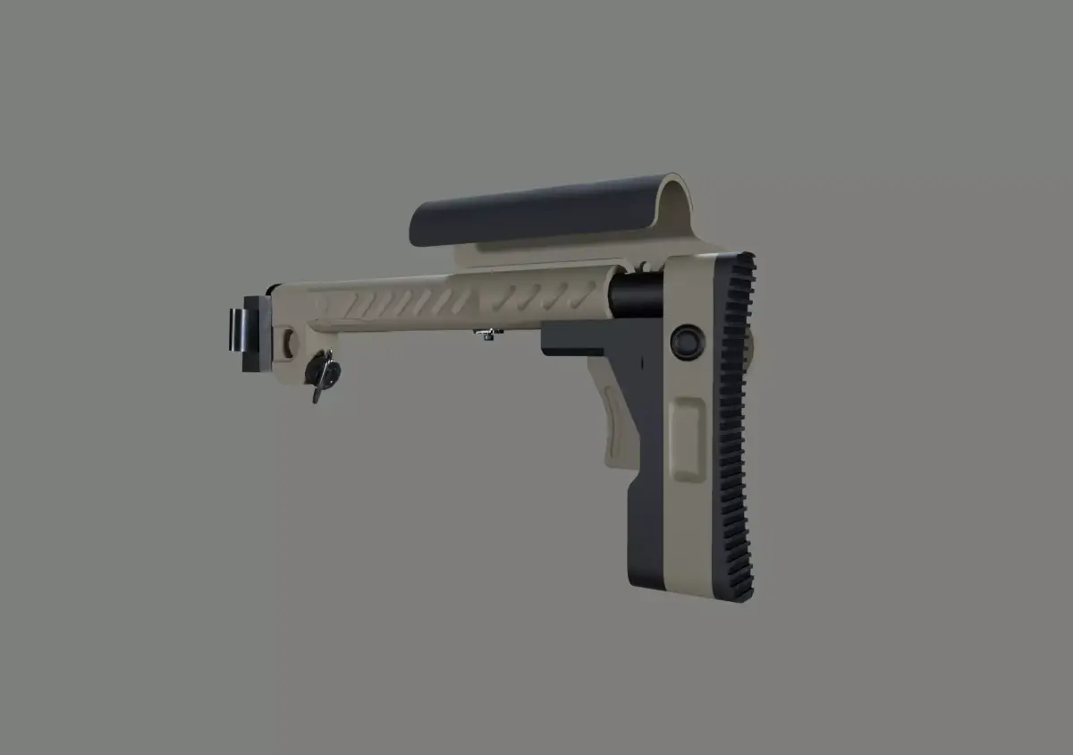 AK PT-3 Zenit Gun Stock Low-poly 3D model