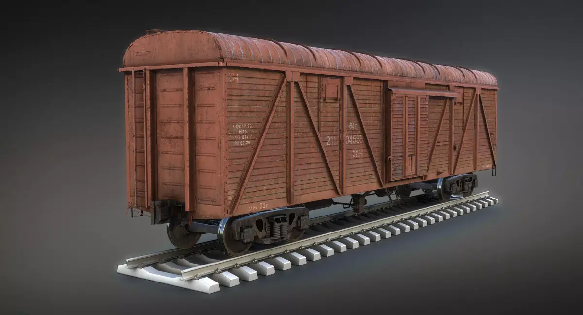 Railroad Boxcar Low-poly 3D model