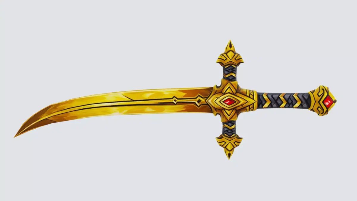 Golden Ritual Dagger Short Sword Leather Hilt Lowpoly Weapon Low-poly 3D model
