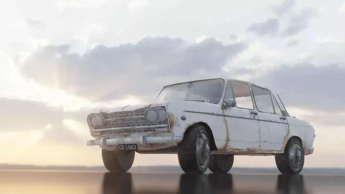 Game Ready Old Vintage Car Low-poly 3D model