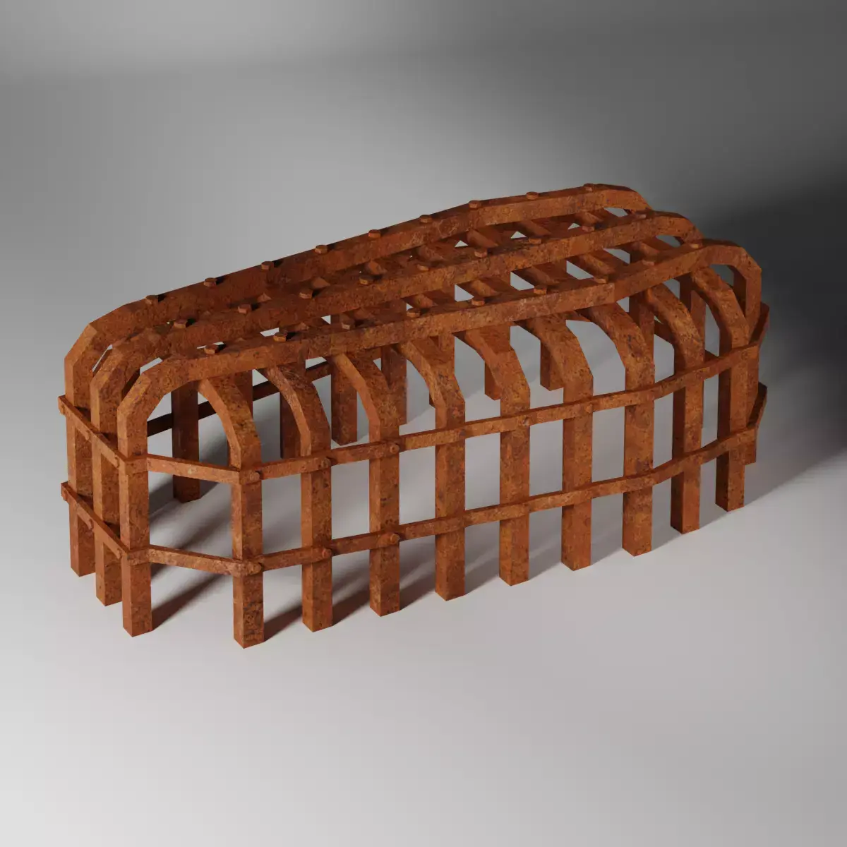 Metal tomb Low-poly 3D model
