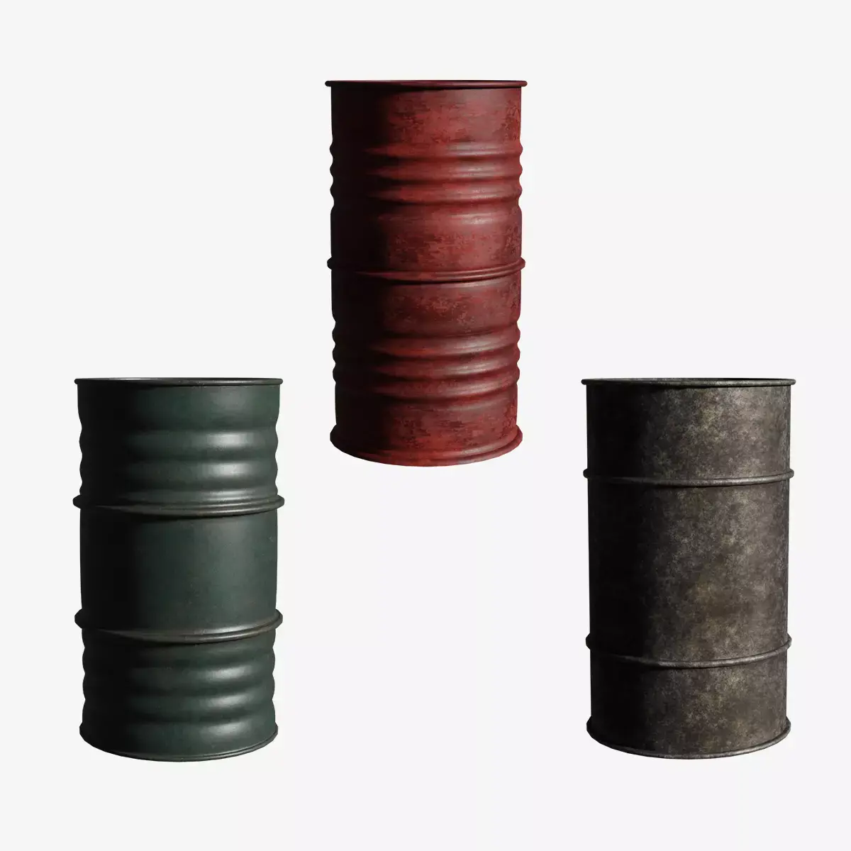 Metal Barrels Series Iron Relics Content G2 3D model