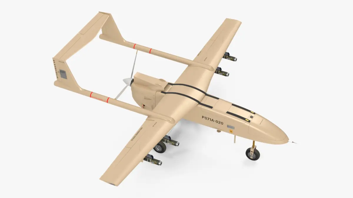 Iranian Drone Mohajer-6 Sand Color 3D model
