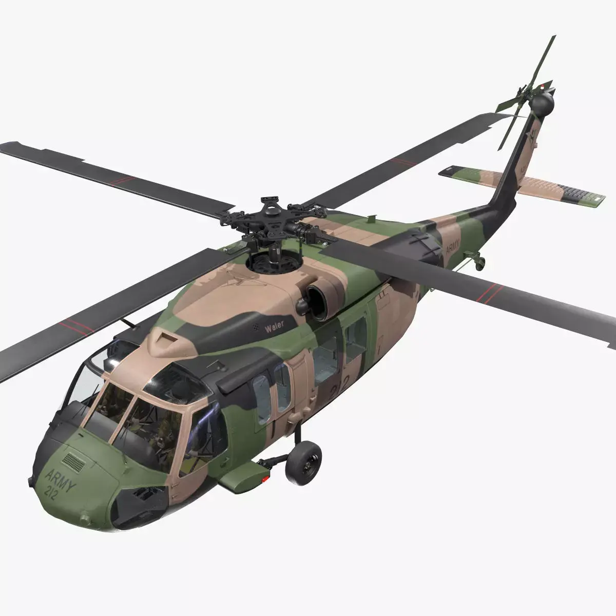 UH-60 Black Hawk Australian Army Basic Animation Low-poly 3D model
