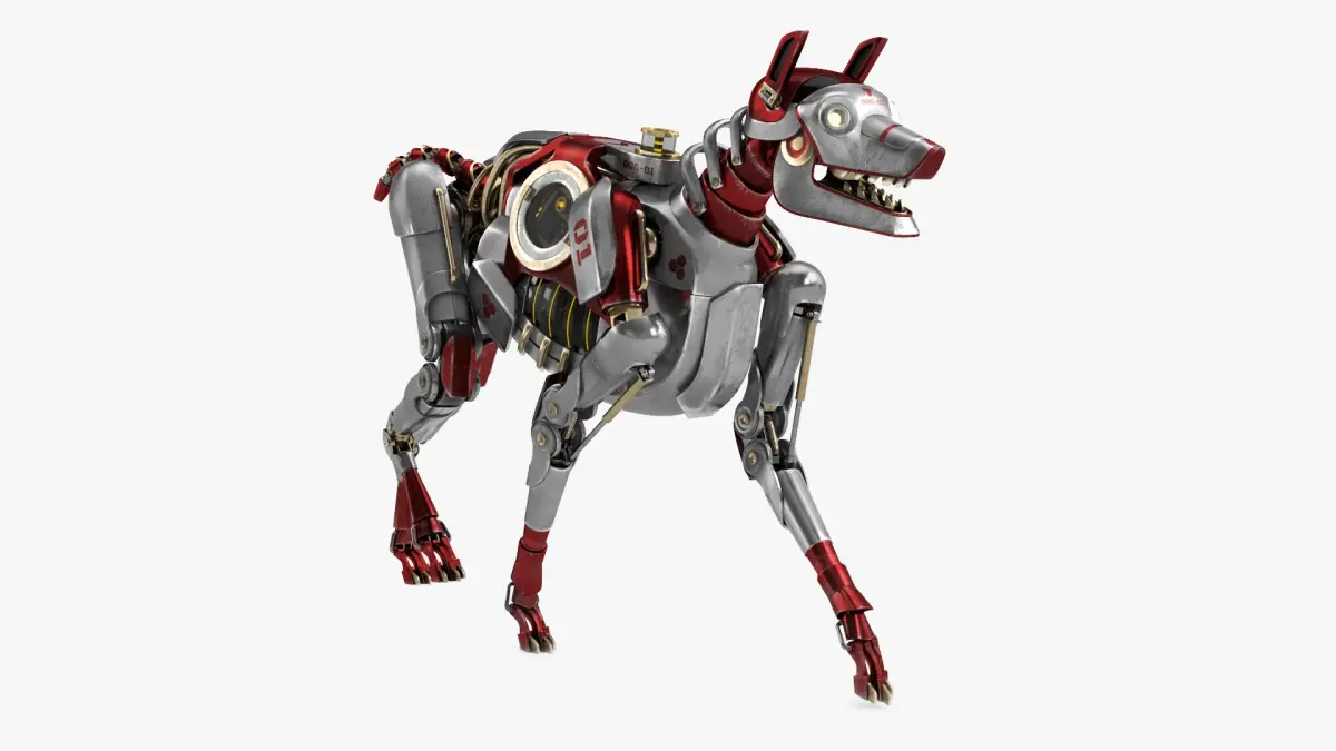 Futuristic Robotic Dog Concept in Walking Pose 3D model