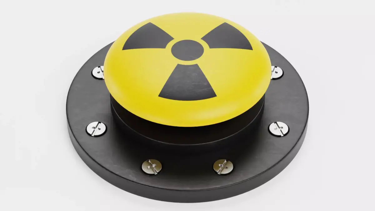 Emergency Button V7 - Radiation Hazard Industrial Push Switch 3D model