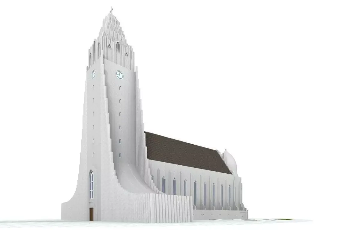 Hallgrimskirkja Reykjavik Iceland 3D model