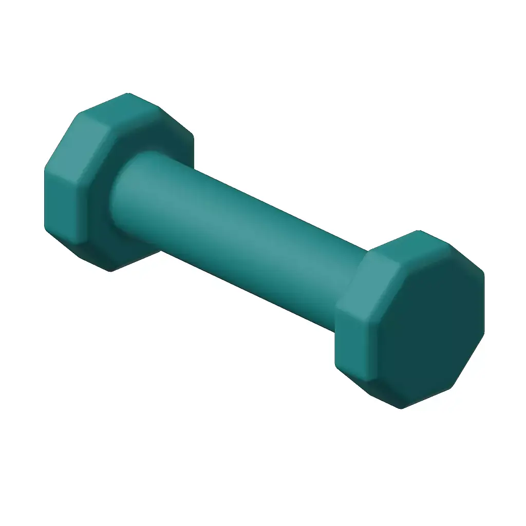 Plastic Otcagonal Dumbbell 3D model