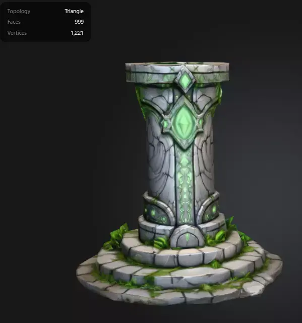 Ancient Pillars Low-poly 3D model get