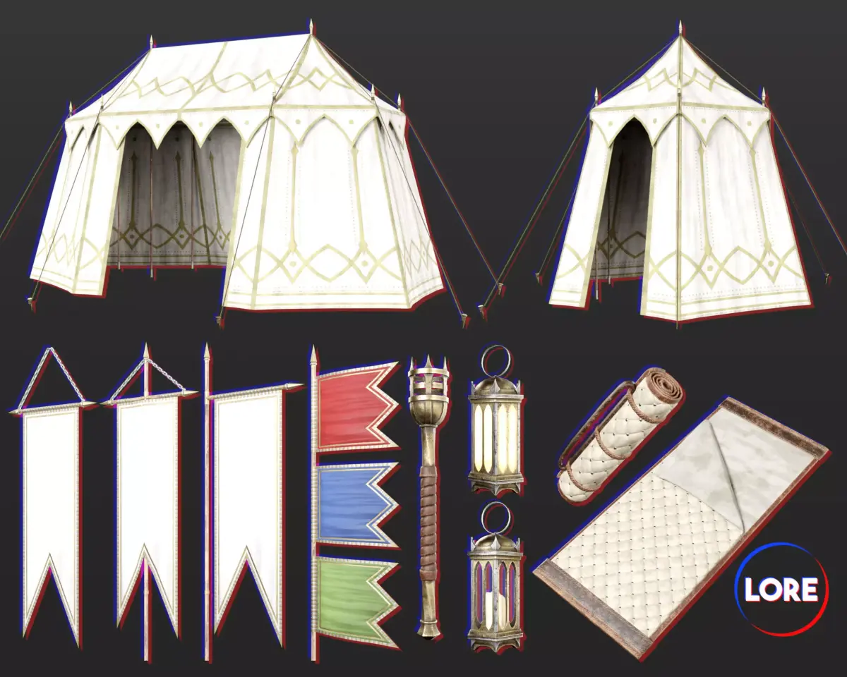 Medieval Collection Noble Campsite 3D Model Pack