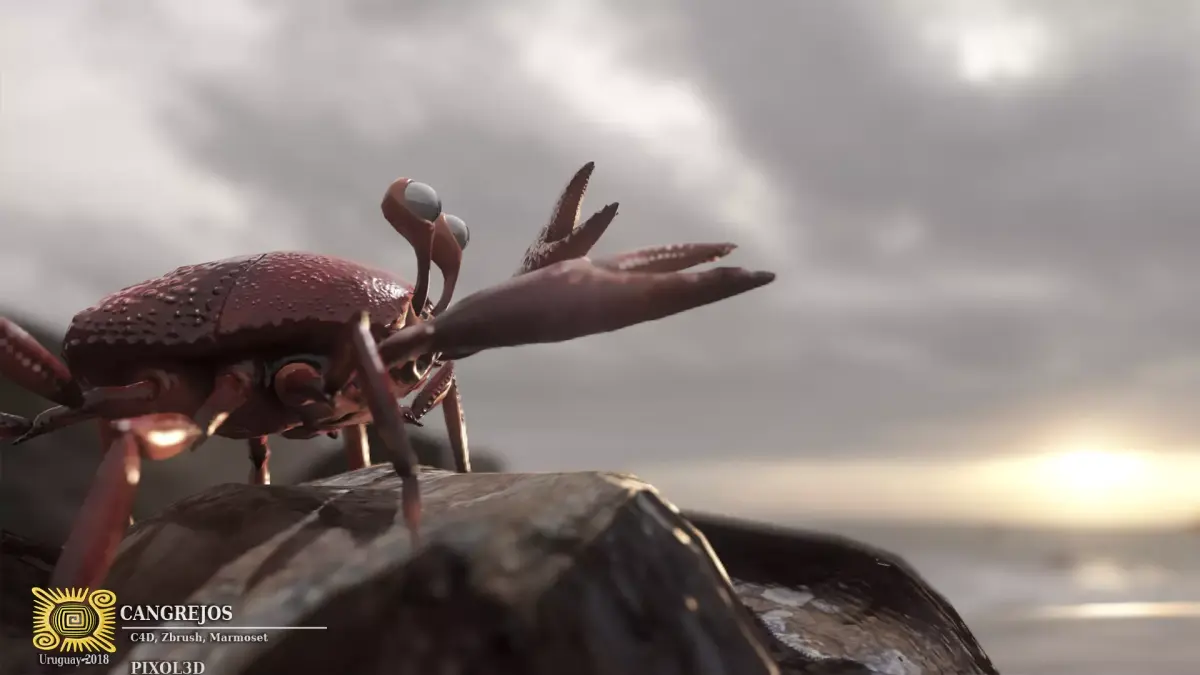  Crab Rigged Low-poly 3D model