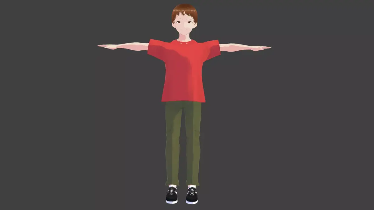 Rigged Anime Tween Boy with over 50 Shape Keys Free low-poly 3D model