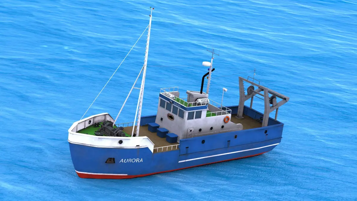 Fish Boat Low-poly 3D model
