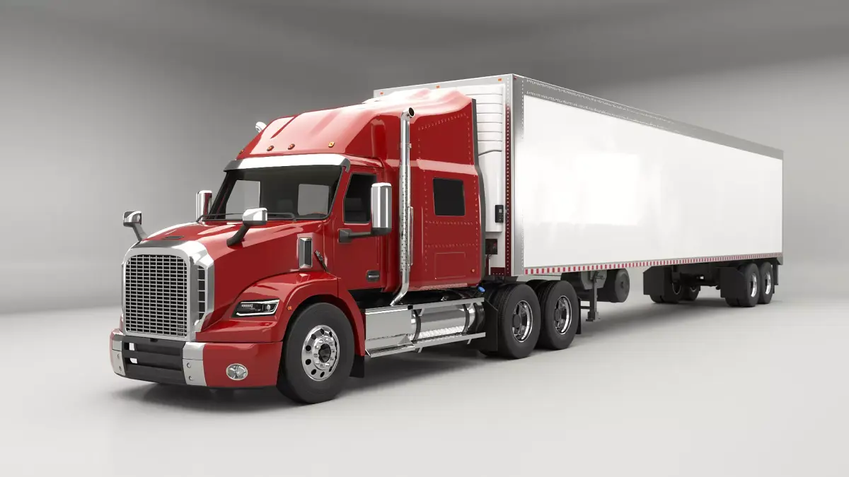 Generic Semi Truck Sleeper Cab and Refrigerated US Trailer Low-poly 3D model