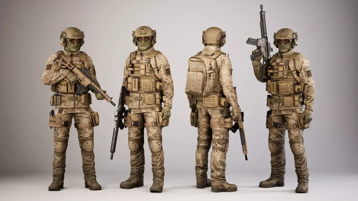 Casual Soldier 01 Low-poly 3D model