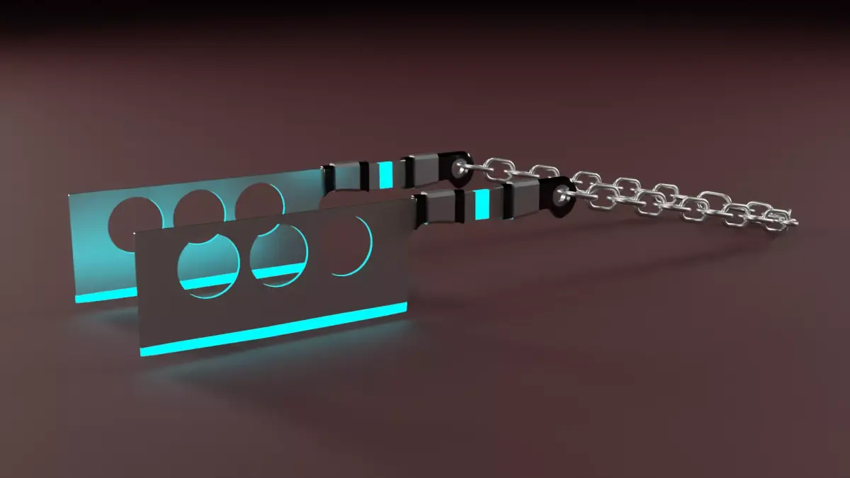 Cyberpunk cleavers on a chain 3D model 3D model