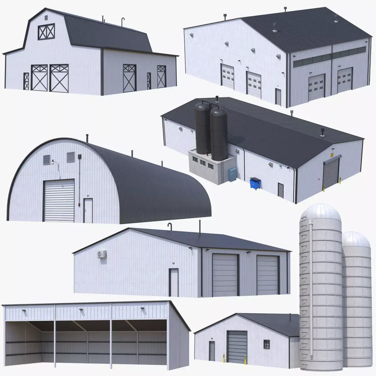 7 PBR Farm Buildings Collection 3D Model Pack