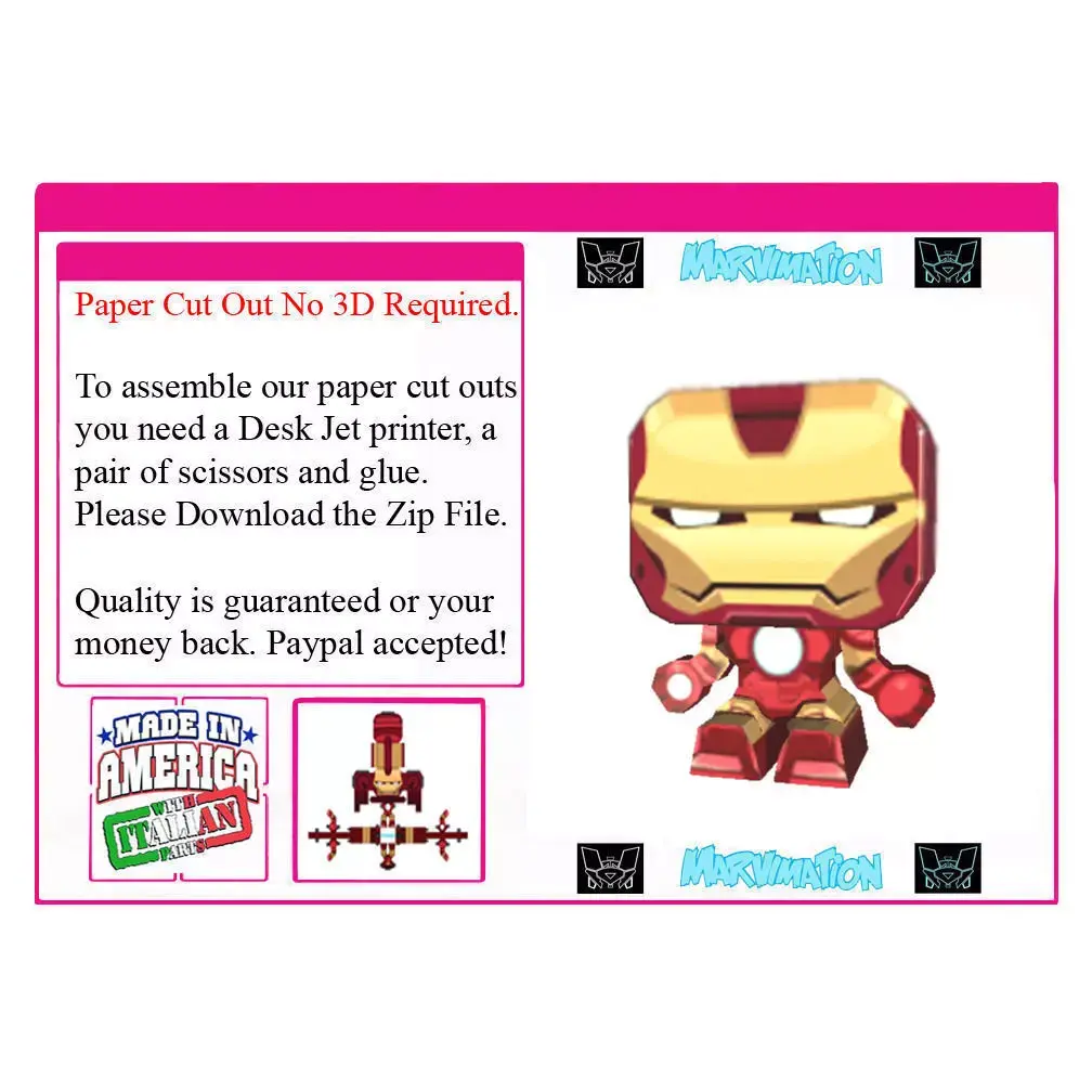 Iron Man Paper Cut Out Not 3D Version 3D model