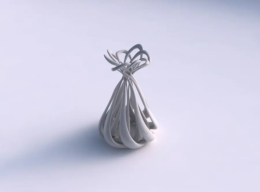 Vase double twisted wide bottom with suqeezed top part strech... 3D print model purchase
