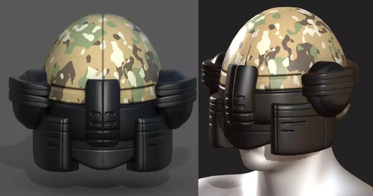 Helmet scifi military combat 3d model  3D model