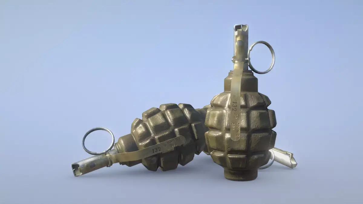 Ammo Grenade F1-UZRGM-2 Green Low-poly 3D model