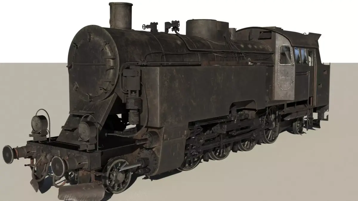 Railway Locomotive WW2 3D model