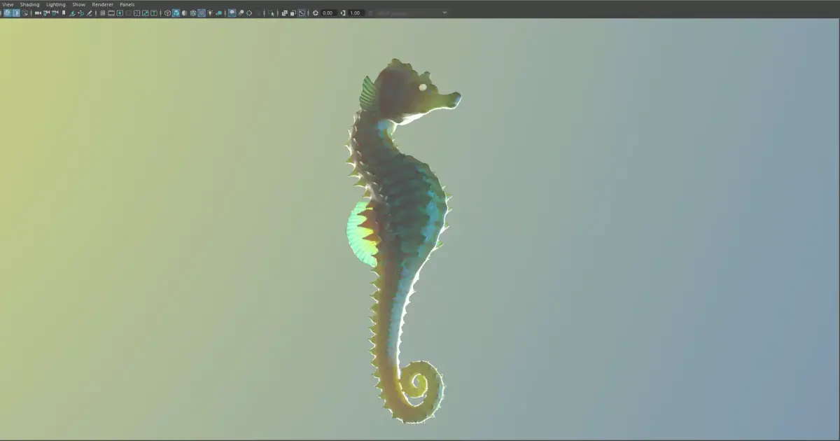 Seahorse in software 3D model
