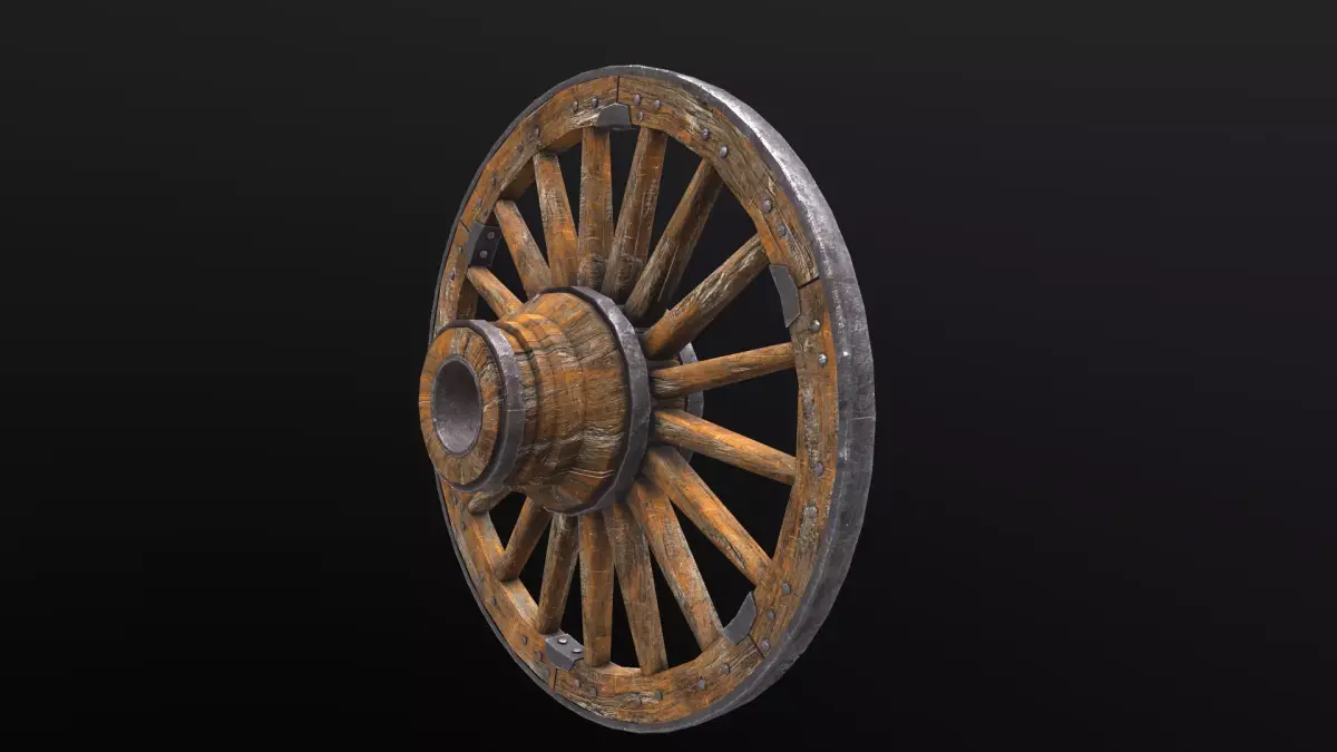 Wagon Wheel1 Low-poly 3D model