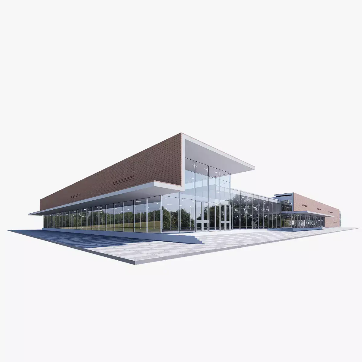 exhibition building Low-poly 3D model