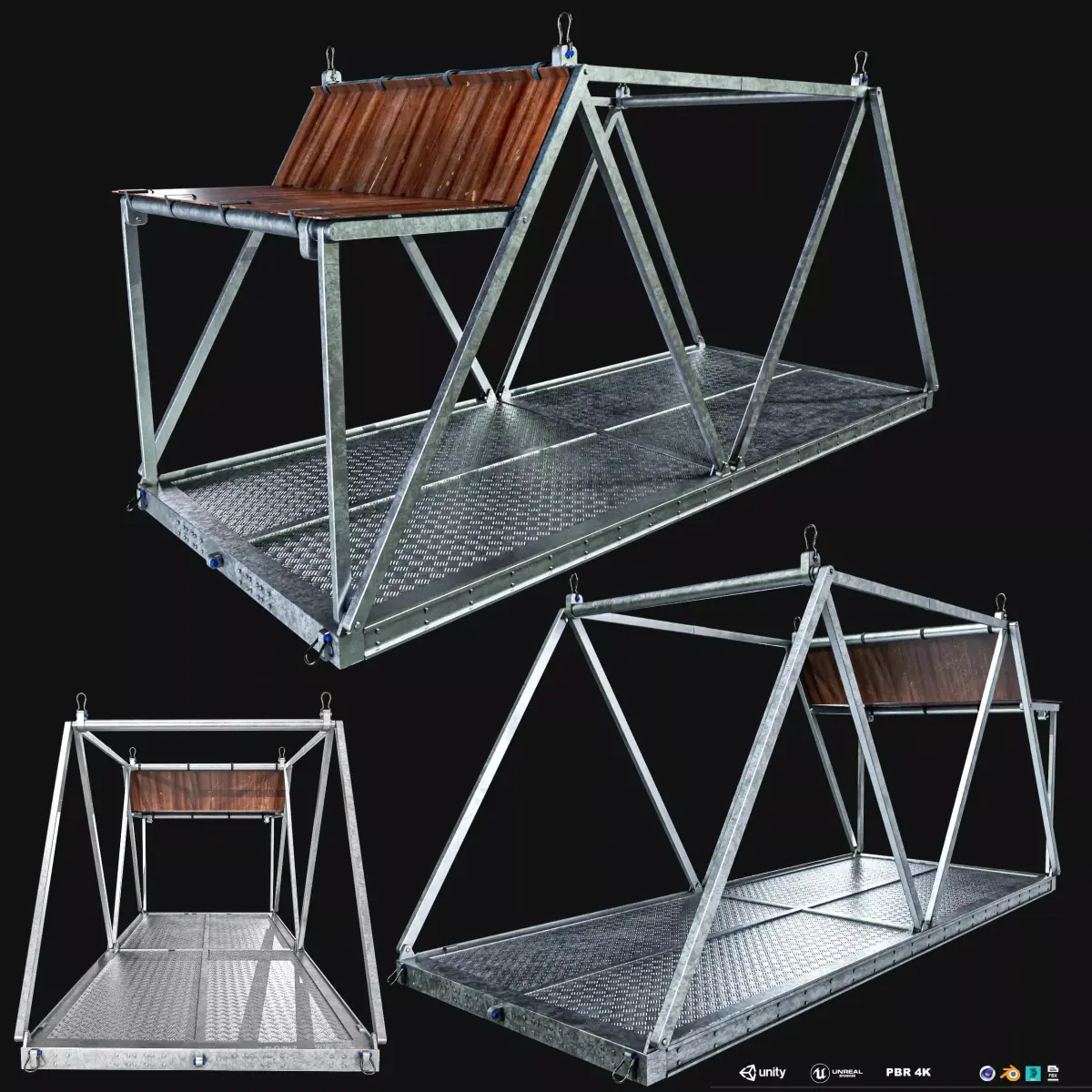 Airdrop Vehicle Cage Low-poly 3D model