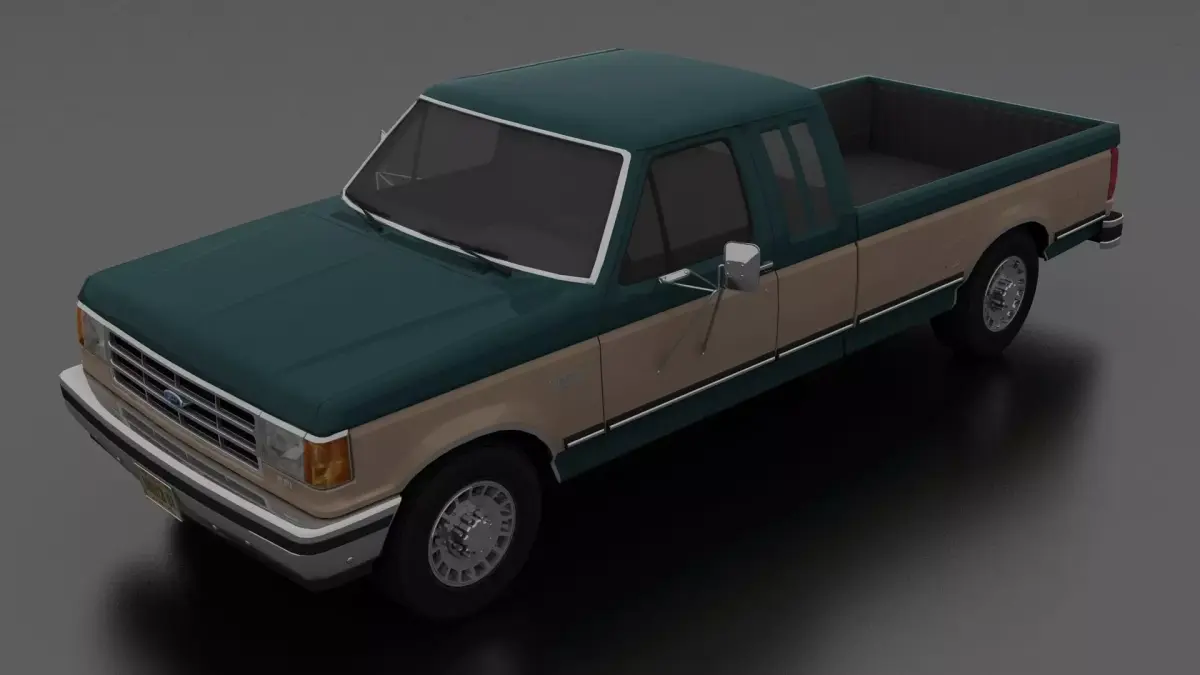 F-Series F-250 XLT Lariat Pickup SuperCab 1987 Low-poly 3D model