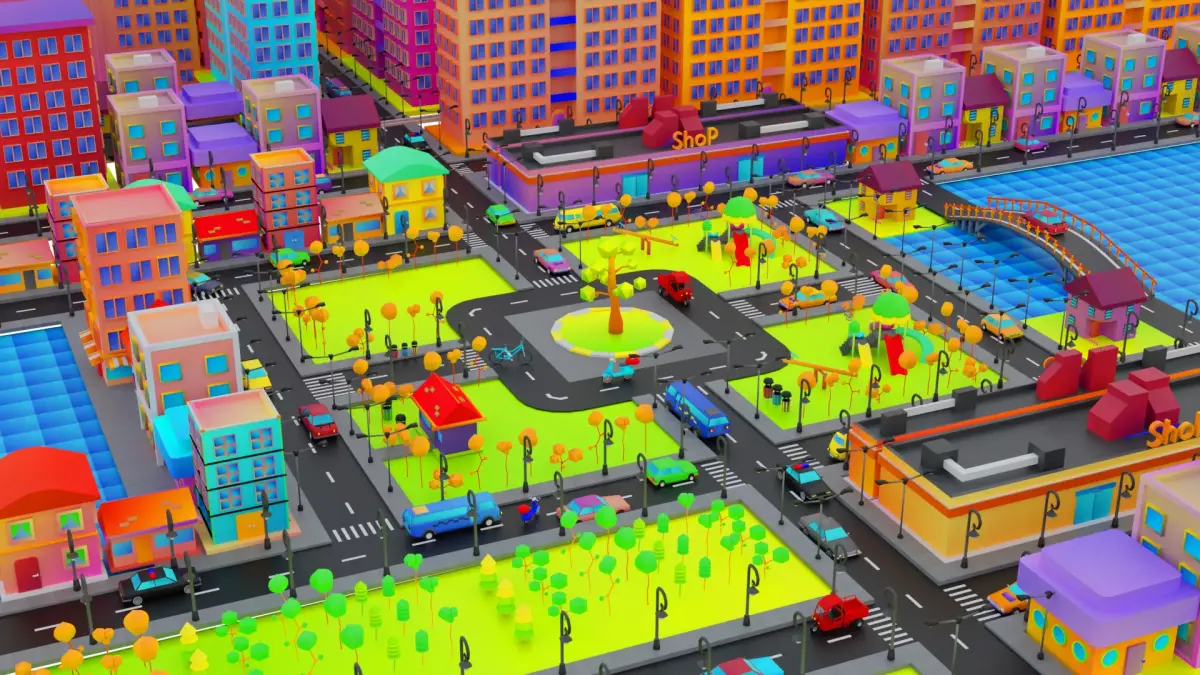 Low Poly City Pack Free low-poly 3D model