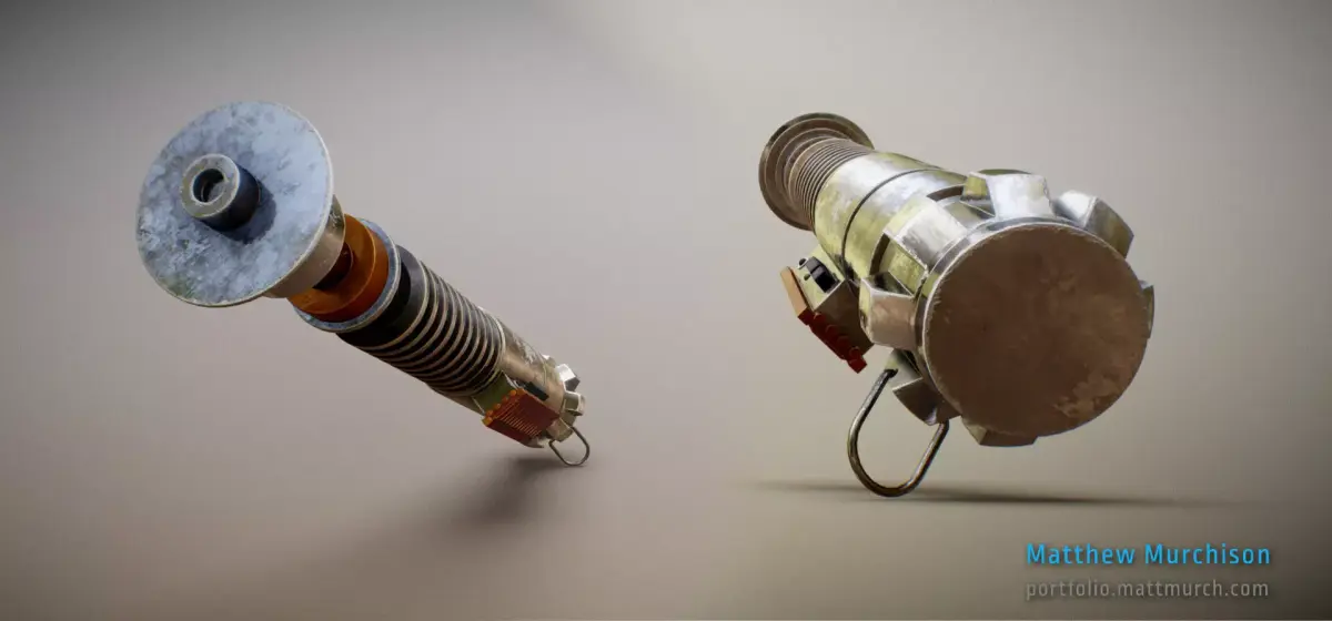 Screen Accurate RotJ Lukes Lightsaber Hilt Low-poly 3D model