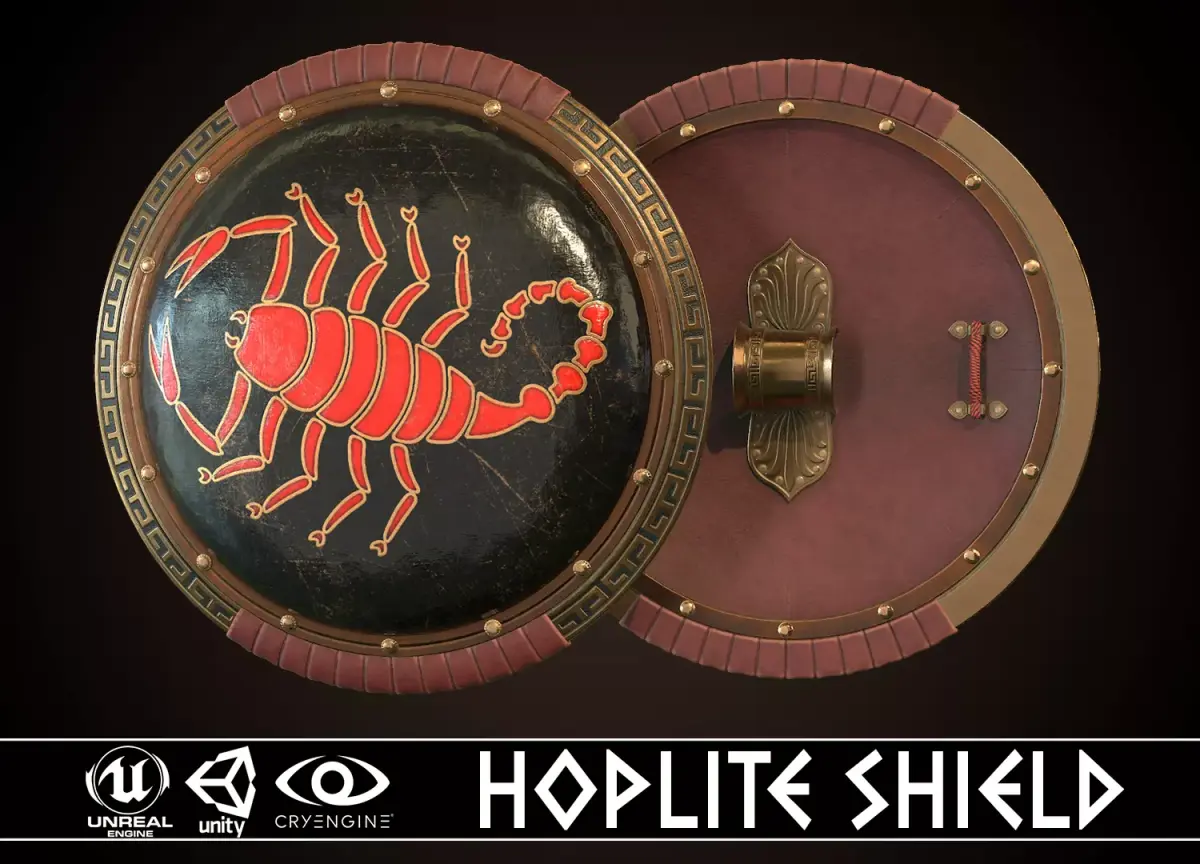 Hoplite Shield Scorpion  Low-poly 3D model