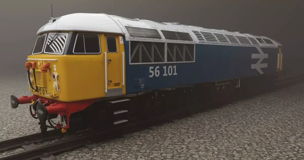 Class 56 Locomotive  Blue Yellow Livery with Large Logo 3D model