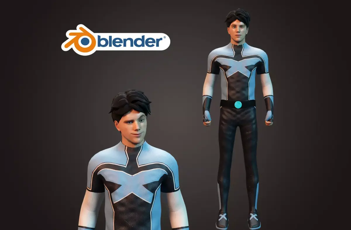 Male rigged game character Low-poly Low-poly 3D model