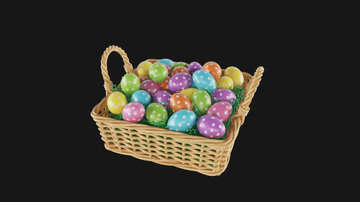 Easter Eggs Basket 02 3D model