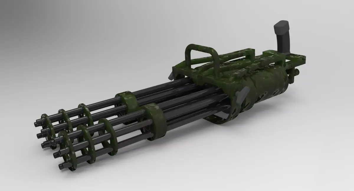 Double machine gun 3D model