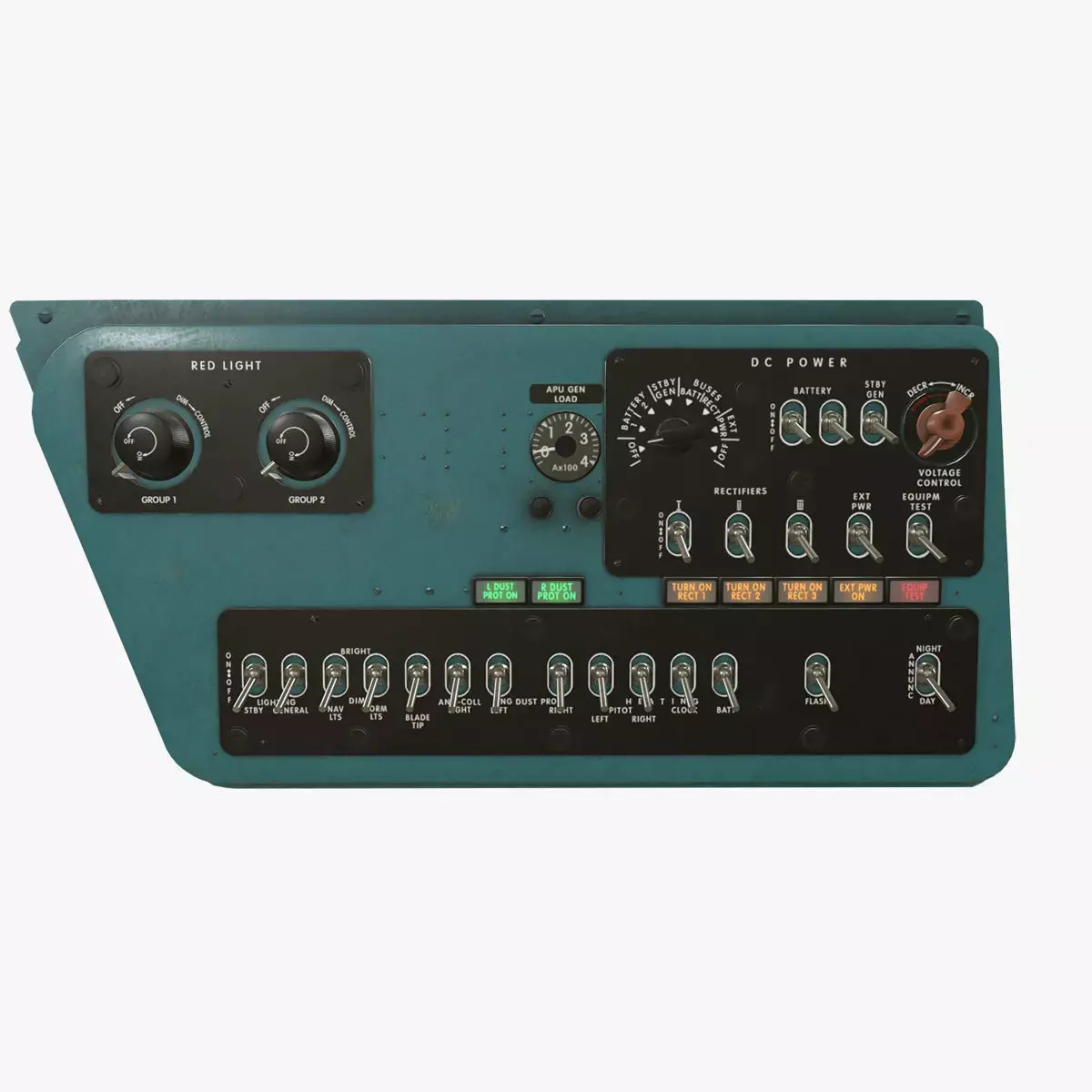 Mi-8MT Mi-17MT Right Side Console English Low-poly 3D model