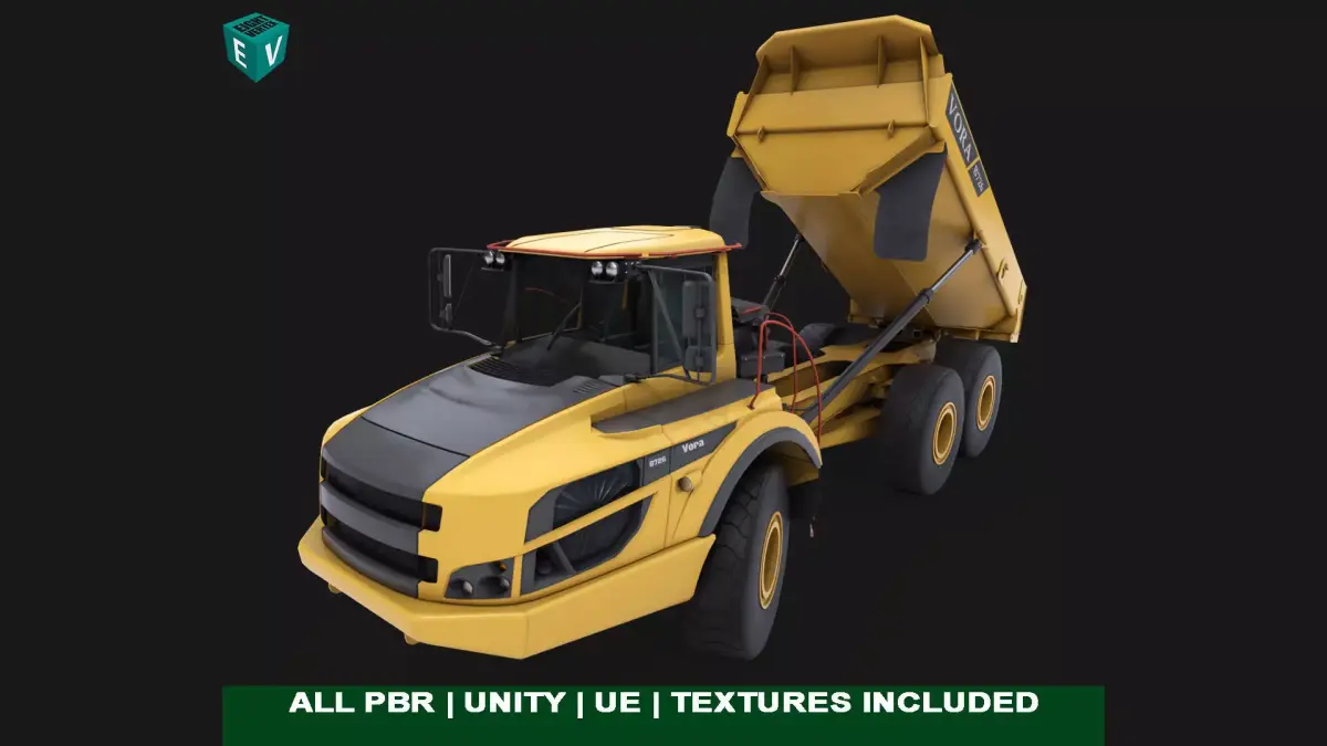 Generic Articulated Mining Truck 04 All PBR Unity UE Textures Low-poly 3D model