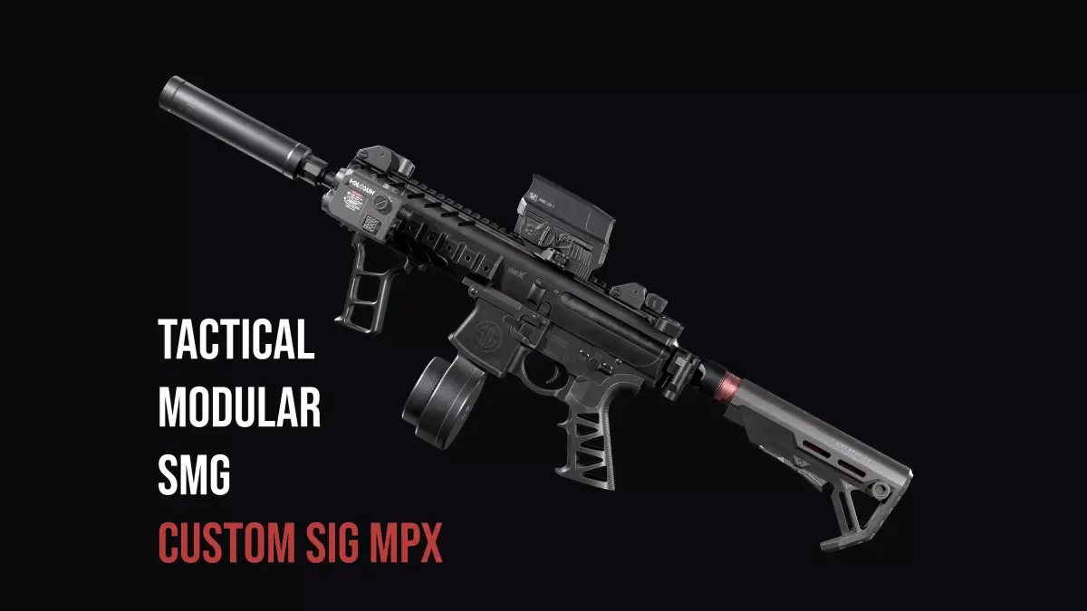 Tactical modular custom SMG  Sig Sauer MPX Low-poly 3D model