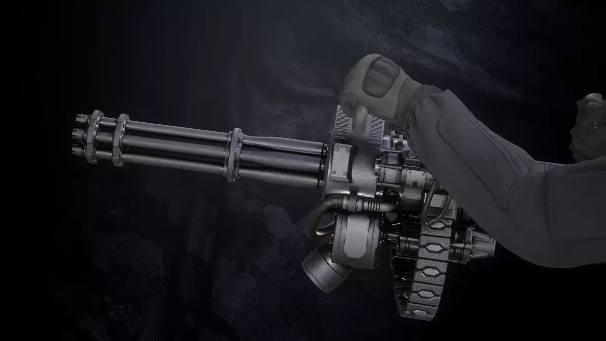 Q-Old Minigun UE and Unity Packs With FBX And Textures Low-poly 3D model