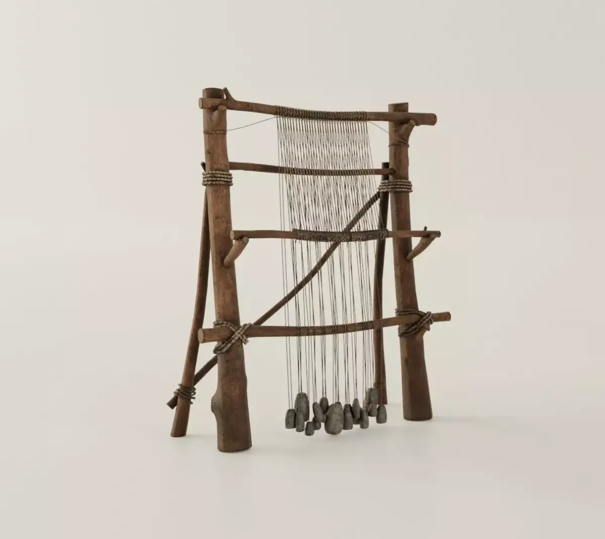 Iron Age Loom Low-Poly 3d model Low-poly 3D model